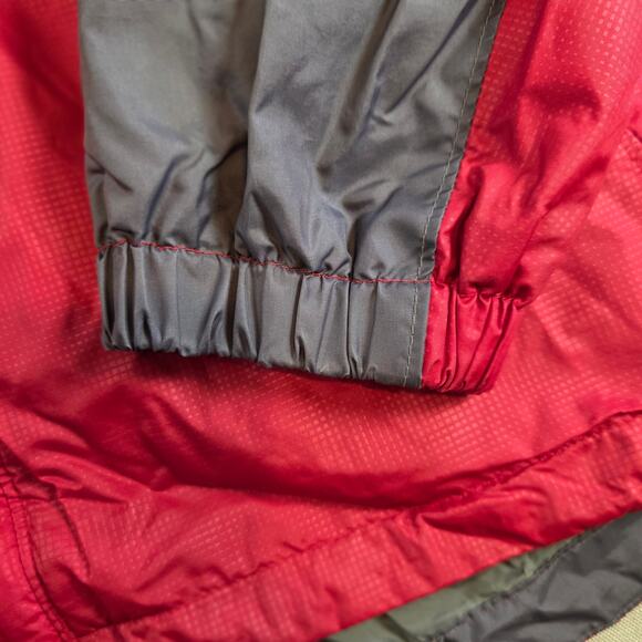 Columbia Men’s XL Red Gray Nylon Hooded Jacket Waterproof Windbreaker - Picture 11 of 12